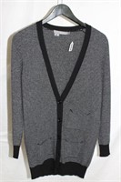 Black and Gray Cashmere Cardigan Sz S
