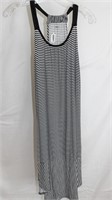 DKNY Black and White Striped Summer Dress Sz S