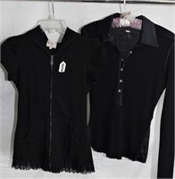 Pair Cute Black Shirts Sz S