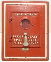 8"x10" Red & White Cast Iron Fire Alarm