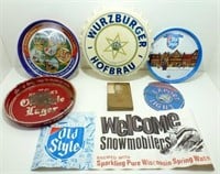 * 3 Beer Trays, Wurzburger Hofbrau Sign, Export