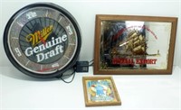 * Genuine Draft Neon Clock, Special Export Mirror