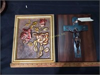 Metal Crucifix and Rose pictures