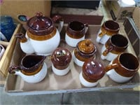 brown pottery, flat