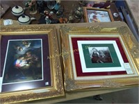 2 gold framed pictures