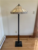 Modern Arts & Crafts Leaded Glass Floor Lamp
