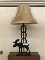 Adirondack Table Lamp w/ Moose Silhouette