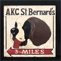 AKC St. Bernard Double Sided Wooden Sign