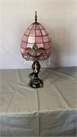 Tiffany style lamp with prisms. Composite base ,