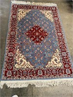 HAND MADE CARPET LIGHT BLUE AND RED

6'7 X 4