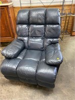 BLUE LEATHER RECLINER