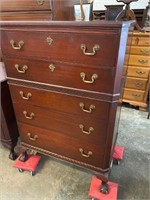 MAHOGANY CHIPPENDALE TALL CHEST