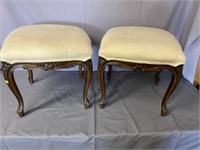 PR OF MODERN FRENCH CARVED STOOLS