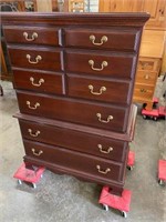 CHERRY TALL CHEST 49 IN TAL, 33 1/2 INCHS WIDE,