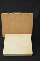 2 pcs Artist Wood Carry Case & Brush Box Only