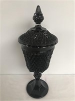 Vintage Indiana Glass Black Diamond Point Compote