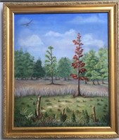 The Red Tree Oil Artwork by Jackie Shell