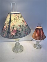 Pair of Electric Hurricane Lamps w/Shades