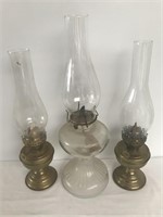 Lot of 3 Hurricane Lamps