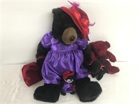 4 pc. Red Hatter Plush Bear/Poodle Lot