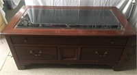 Glass Top Coffee Table w/Built in Display Drawer