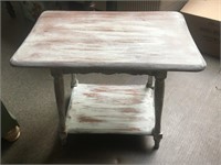 Distressed White Painted Table