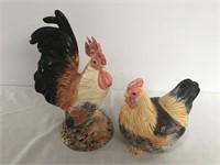 Lot of 2 Glossy Ceramic Chickens