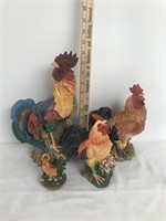 Lot of 4 Resin Chickens