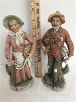 HOMCO Pair of Old Farmers Figurines
