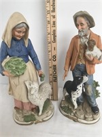 HOMCO Pair Figurines with Sheep/Dog