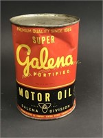 Empty Galena Fortified Motor Oil Can