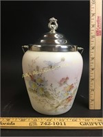 Victorian Satin Glass Biscuit Jar