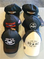 6 adjustable Harley caps, New with tags, retail
