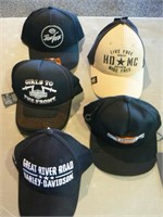 5 adjustable Harley caps, New with tags, retail