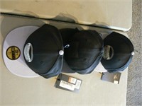 Size 7 1/2 Three fitted Harley caps, New with
