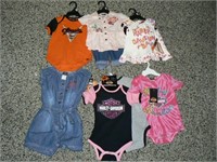 6 Harley little girl outfits: size 6-9M, 12M,