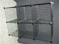 Black wire modular cube shelf unit