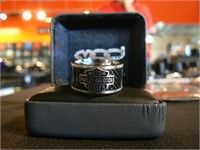 Size 9 Men's Harley logo ring, stainless