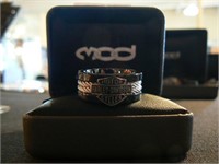 Size 9 Men's Harley steel cable ring