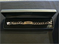 Harley steel skull curb link bracelet