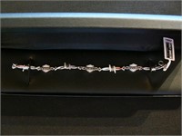 Sterling bling barbed wire chain bracelet