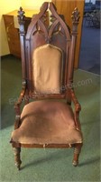 Antique Lodge High Back Chair Needs Restoration