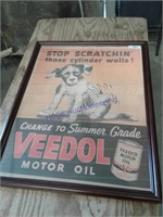 Veedol -framed adverise-approx 3ftTx36.5"W