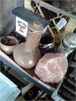 Stein, rock, pottery picture & creamer