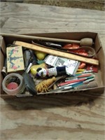 Flat- ruller, match box, pens & more