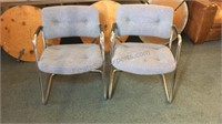 Pair of Metal Framed Upholstered Chairs