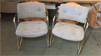 Pair of Metal Framed Upholstered Chairs