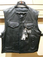 Size M Z1R black leather vest