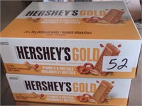 2 BOX Hershey's Gold Peanut&Pretzel Chocolate Bars