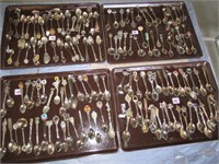 Lot of 4 Trays of Collector Spoons